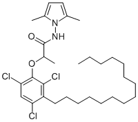 CAS 登录号:111253-92-0, N-(2,5-二甲基吡咯-1-基)-2-(2,4,6-三氯-3-十五烷基苯氧基)丙酰胺