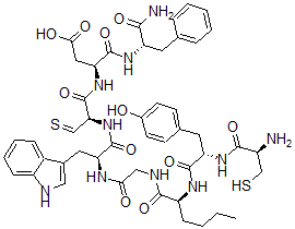 CAS#: 111897-98-4, (3S)-4-[[(2S)-1-Amino-1-Oxo-3-Phenylpropan-2-Yl]Amino]-3-[[(2R)-2-[[(2S)-2-[[2-[[(2S)-2-[[(2S)-2-[[(2R)-2-Amino-3-Sulfanylpropanoyl]Amino]-3-(4-Hydroxyphenyl)Propanoyl]Amino]Hexanoyl]Amino]Acetyl]Amino]-3-(1H-Indol-3-Yl)Propanoyl]Amino]-3-Sulfanylidenepropanoyl]Amino]-4-Oxobutanoic Acid