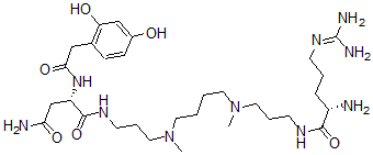 CAS#: 111924-44-8, (2S)-N-[3-[4-[3-[[(2S)-2-Amino-5-(Diaminomethylideneamino)Pentanoyl]Amino]Propyl-Methylamino]Butyl-Methylamino]Propyl]-2-[[2-(2,4-Dihydroxyphenyl)Acetyl]Amino]Butanediamide