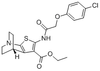 CAS 登录号:112290-21-8, 2-(4-氯苯氧基乙酰氨基)-3-乙氧羰基噻吩并(2,3-b)奎宁环