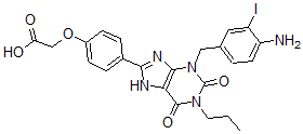 CAS#: 112533-64-9, 2-[4-[3-[(4-Amino-3-Iodophenyl)Methyl]-2,6-Dioxo-1-Propyl-7H-Purin-8-Yl]Phenoxy]Acetic Acid