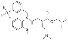 CAS#: 113593-34-3, 2-Methylpropyl N-(2-Dimethylaminoethyl)-N-[2-[(2-Methylsulfanylphenyl)-[[3-(Trifluoromethyl)Phenyl]Methyl]Amino]-2-Oxoethyl]Carbamate