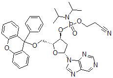 CAS#: 114155-97-4, 3-[(Di(Propan-2-Yl)Amino)-[(2R,3S,5R)-2-[(9-Phenylxanthen-9-Yl)Oxymethyl]-5-Purin-9-Yloxolan-3-Yl]Oxyphosphoryl]Oxypropanenitrile