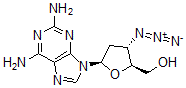CAS 登录号：114753-52-5， 3'-叠氮基-2,6-二氨基嘌呤-2',3'-二脱氧核糖甙