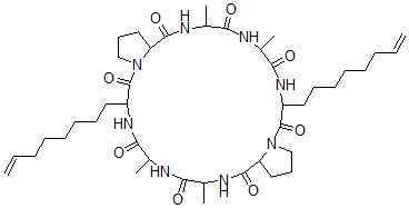 CAS#: 115042-89-2, Cyclo(Alanyl-Alanyl-2-Amino-9-Decanoic Acid-Prolyl)(2)
