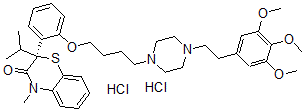 CAS#: 115043-27-1, R-(+)-3,4-Dihydro-2-isopropyl-4-methyl-2-(2-(4-(4-(2(3,4,5-trimethoxyphenyl)ethyl)piperazinyl)butoxy)phenyl)-2H-1,4-benzothiazin-3-on-dihydrochloride