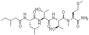 CAS 登录号：115044-69-4， N-(3-甲基戊酰基)亮氨酰苏氨酰苏氨酰-N-甲基蛋氨酰胺