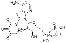 CAS#: 115678-78-9, [(2R,3S,4R,5R)-5-[6-Amino-8-(4-Bromo-2,3-Dioxobutyl)Sulfanylpurin-9-Yl]-3,4-Dihydroxyoxolan-2-Yl]Methyl Phosphono Hydrogen Phosphate