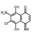 CAS 登录号：116571-27-8， 7-氨基-6-氯-5,8-二羟基-4-亚氨基-1(4H)-萘酮