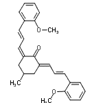 CAS 登录号：117069-09-7， (2Z,6E)-2,6-二[(2E)-3-(2-甲氧基苯基)-2-丙烯-1-亚基]-4-甲基环己酮