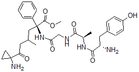 CAS#: 117783-82-1, Methyl (2R)-6-(1-Aminocyclopropyl)-2-[[2-[[(2R)-2-[[(2S)-2-Amino-3-(4-Hydroxyphenyl)Propanoyl]Amino]Propanoyl]Amino]Acetyl]Amino]-4-Methyl-6-Oxo-2-Phenylhexanoate