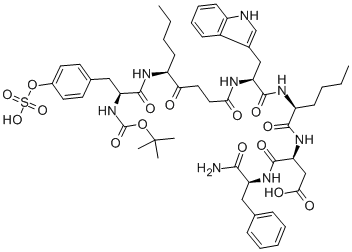 CAS#: 119068-32-5, tert-Butyloxycarbonyl-sulfo-tyrosyl-psi-acetyl-glycyl-tryptophyl-norleucyl-aspartyl-phenylalanylamide