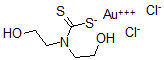 CAS 登录号：119251-62-6， (N,N-二(2-羟基乙基)二硫代氨基甲酸-S,S')二氯金(III)