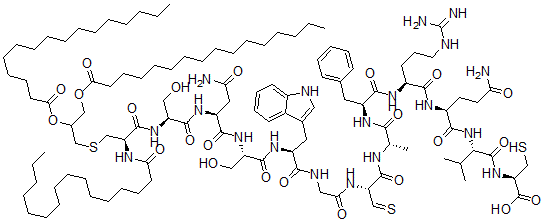 CAS 登录号：119290-15-2， 棕榈酰(3)-半胱氨酰-丝氨酰-(HIV-2(593-603)环二硫醚)
