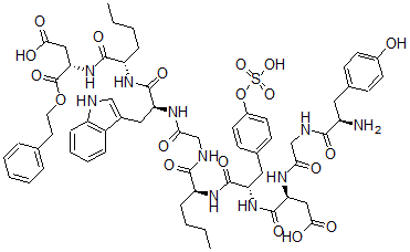 CAS 登录号：119400-92-9， 酪氨酰-甘氨酰-正亮氨酰(28,31) 苯乙基酯-Cck (26-32)