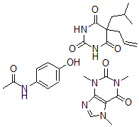 CAS#: 122018-95-5, N-(4-hydroxyphenyl)-Acetamide mixt. with 3,7-dihydro-1,3,7-trimethyl-1H-purine-2,6-dione and 5-(2-methylpropyl)-5-(2-propenyl)-2,4,6(1H,3H,5H)-pyrimidinetrione