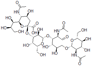 CAS 登录号：122137-12-6， N-乙酰神经胺基(2-3)半乳糖基(1-3)-N-乙酰基葡糖基(1-6)-N-乙酰基半乳糖