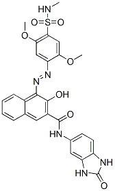 CAS#: 12225-08-0, N-(2,3-Dihydro-2-Oxo-1H-Benzimidazol-5-Yl)-3-Hydroxy-4-[[2,5-Dimethoxy-4-[(Methylamino)Sulphonyl]Phenyl]Azo]Naphthalene-2-Carboxamide