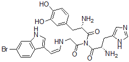 CAS#: 122548-03-2, (2S)-2-Amino-N-[(2S)-2-Amino-3-(3H-Imidazol-4-Yl)Propanoyl]-N-[2-[[(Z)-2-(6-Bromo-1H-Indol-3-Yl)Ethenyl]Amino]Acetyl]-3-(3,4-Dihydroxyphenyl)Propanamide