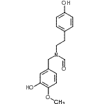 CAS 登录号：122584-17-2， N-(3-羟基-4-甲氧基苄基)-N-[2-(4-羟基苯基)乙基]甲酰胺