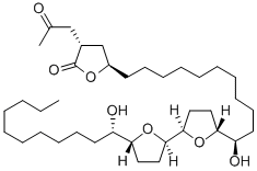 CAS 登录号：123012-00-0， (3S,5R)-5-[(11R)-11-羟基-11-[(2R,5R)-5-[(2R,5R)-5-[(1S)-1-羟基十一烷基]四氢呋喃-2-基]四氢呋喃-2-基]十一烷基]-3-(2-氧代丙基)四氢呋喃-2-酮