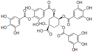 CAS#: 123134-20-3, (1R,3R,4S,5R)-3-[3,5-Dihydroxy-4-(3,4,5-Trihydroxybenzoyl)Oxybenzoyl]Oxy-1-Hydroxy-4,5-Bis[(3,4,5-Trihydroxybenzoyl)Oxy]Cyclohexane-1-Carboxylic Acid