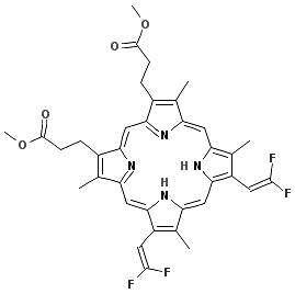 CAS#: 123279-53-8, 7,12-Bis(2,2-Difluoroethenyl)-3,8,13,17-Tetramethyl-21H,23H-Porphine-2,18-Dipropanoic Acid Dimethyl Ester