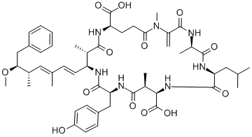 CAS#: 123304-10-9, 15-[(4-Hydroxyphenyl)Methyl]-18-[(1Z,3E)-6-Methoxy-3,5-Dimethyl-7-Phenylhepta-1,3-Dienyl]-1,5,12,19-Tetramethyl-2-Methylidene-8-(2-Methylpropyl)-3,6,9,13,16,20,25-Heptaoxo-1,4,7,10,14,17,21-Heptazacyclopentacosane-11,22-Dicarboxylic Acid