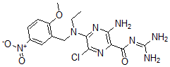 CAS 登录号：123844-08-6， 3-氨基-6-氯-N-(二氨基亚甲基)-5-[乙基-[(2-甲氧基-5-硝基苯基)甲基]氨基]吡嗪-2-甲酰胺
