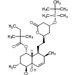 CAS#: 123852-10-8, (1S,3R,4S,4aS,7S,8S,8aS)-4-Chloro-8-{2-[(2R,4R)-4-{[Dimethyl(2-Methyl-2-Propanyl)Silyl]Oxy}-6-Oxotetrahydro-2H-Pyran-2-Yl]Ethyl}-4A-Hydroxy-3,7-Dimethyl-1,2,3,4,4A,7,8,8A-Octahydro-1-Naphthalenyl 2,2- Dimethylbutanoate