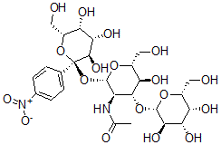 CAS#: 124098-14-2, 4-Nitrophenyl O-beta-D-galactopyranosyl-(1-4)-O-2-(acetylamino)-2-deoxy-beta-D-glucopyranosyl-(1-3)-beta-D-galactopyranoside