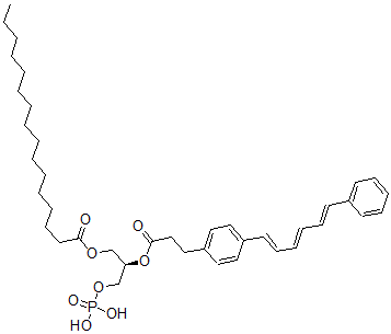 CAS 登录号：124345-22-8， [(2R)-2-[3-[4-[(1E,3E,5E)-6-苯基己-1,3,5-三烯基]苯基]丙酰氧基]-3-膦酰氧基丙基]十六烷酸酯