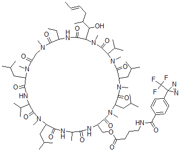 CAS#: 124824-01-7, 2-(O-(1-oxo-4-((4-(3-(trifluoromethyl)-3H-diazirin-3-yl)benzoyl)amino)butyl)-D-serine)-Cyclosporin A