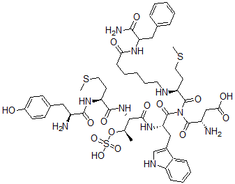 CAS 登录号：124869-86-9， 苏氨酰(34)-氨基己酸(37)-缩胆囊素(31-39)