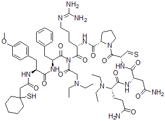 CAS 登录号：125443-55-2， N,N-二乙基酰胺1-(1-巯基环己烷乙酸)-2-O-甲基-酪氨酰-4-谷氨酸(gamma-N,N-二乙基酰胺)-8-精氨酰-加压素