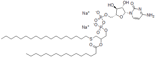 CAS#: 125592-28-1, 1-beta-Arabinofuranosylcytosine 5'-diphosphate-1-octadecyl-2-O-palmitoyl-1-thioglycerol disodium salt