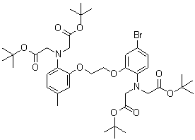 CAS 登录号：125663-37-8， [(2-{2-[2-(二{2-[(2-甲基-2-丙基)氧基]-2-氧代乙基}氨基)-5-溴苯氧基]乙氧基}-4-甲基苯基){2-[(2-甲基-2-丙基)氧基]-2-氧代乙基}氨基]乙酸叔丁酯