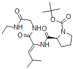 CAS 登录号：125768-10-7， (2S)-2-[[(Z)-1-[(2-乙基氨基-2-氧代乙基)氨基]-4-甲基-1-氧代戊-2-烯-2-基]氨基甲酰]吡咯烷-1-羧酸叔丁基酯