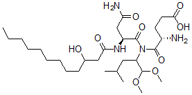 CAS 登录号：125850-33-1， N2-(3-羟基-1-氧代十二烷基)-L-天冬氨酰胺酰-N1-(1-(二甲氧基甲基)-3-甲基丁基)-L-谷氨二酰胺