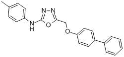CAS 登录号：126006-84-6， N-(4-甲基苯基)-5-[(4-苯基苯氧基)甲基]-1,3,4-恶二唑-2-胺