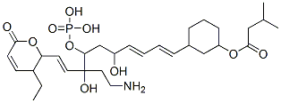 CAS 登录号：126643-52-5， [3-[(1E,3E,9E)-8-(2-氨基乙基)-10-(3-乙基-6-氧代-2,3-二氢吡喃-2-基)-5,8-二羟基-7-膦酰氧基癸-1,3,9-三烯基]环己基]3-甲基丁酸酯