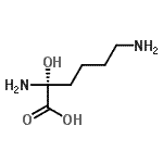 CAS 登录号：126987-50-6， (2R)-2,6-二氨基-2-羟基-己酸