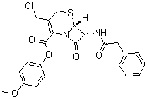 CAS 登录号：127431-38-3， (6R,7R)-3-(氯甲基)-8-氧代-7-[(2-苯基乙酰基)氨基]-5-硫杂-1-氮杂双环[4.2.0]辛-2-烯-2-羧酸 4-甲氧基苯基酯