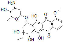 CAS#: 127995-99-7, 7-(4-Amino-5-Hydroxy-6-Methyloxan-2-Yl)Oxy-9-Ethyl-6,9,10,11-Tetrahydroxy-4-Methoxy-8,10-Dihydro-7H-Tetracene-5,12-Dione