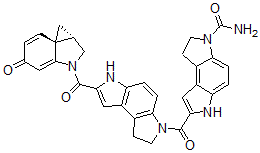 CAS#: 128049-57-0, (1aS)-7-((7-((1a,2-Dihydro-5-oxo-1H-cycloprop(c)indol-3(5H)-yl)carbonyl)-1,6-dihydrobenzo(1,2-b:4,3-b')dipyrrol-3(2H)-yl)carbonyl)-1,6-dihydrobenzo(1,2-b:4,3-b')dipyrrole-3(2H)-carboxamide