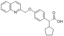 CAS#: 128253-31-6, (2R)-2-Cyclopentyl-2-[4-(Quinolin-2-Ylmethoxy)Phenyl]Acetic Acid