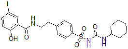 CAS#: 128836-54-4, N-[2-[4-(Cyclohexylcarbamoylsulfamoyl)Phenyl]Ethyl]-2-Hydroxy-5-Iodobenzamide