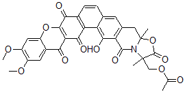 CAS 登录号：128999-31-5， 1-((乙酰氧基)甲基)-3A,4-二氢-16-羟基-11,12-二甲氧基-1,3alpha-二甲基-(1)苯并吡喃并(2',3':6,7)萘并(2,1-g)恶唑并(3,2-B)异喹啉-2,8,14,15,17(1H)-五酮