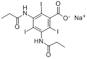 CAS 登录号:129-57-7, 2,4,6-三碘-3,5-二(丙酰氨基)苯甲酸钠
