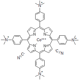 CAS 登录号:129232-36-6, 二氰基-钴(III)-四(4-(三甲基铵基)苯基)卟啉